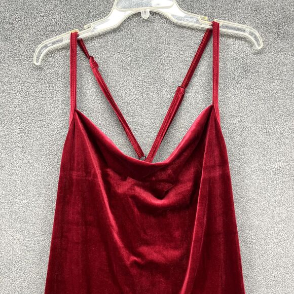 Bloomchic Dress Women Plus 1X 14 16 Red Velvet Bodycon Stretch Adjustable straps - Picture 3 of 13